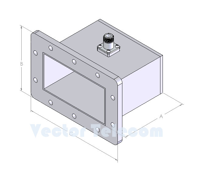 WR510 Waveguide to Coaxial Adapter