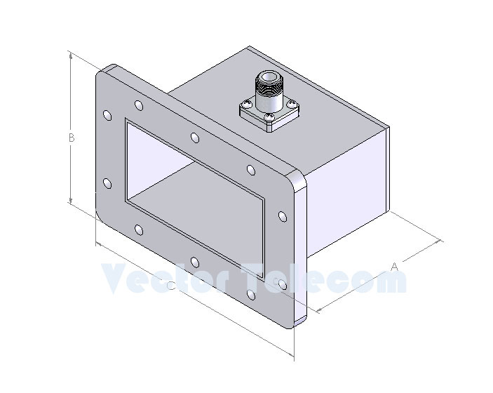 WR430 Waveguide to Coaxial Adapter